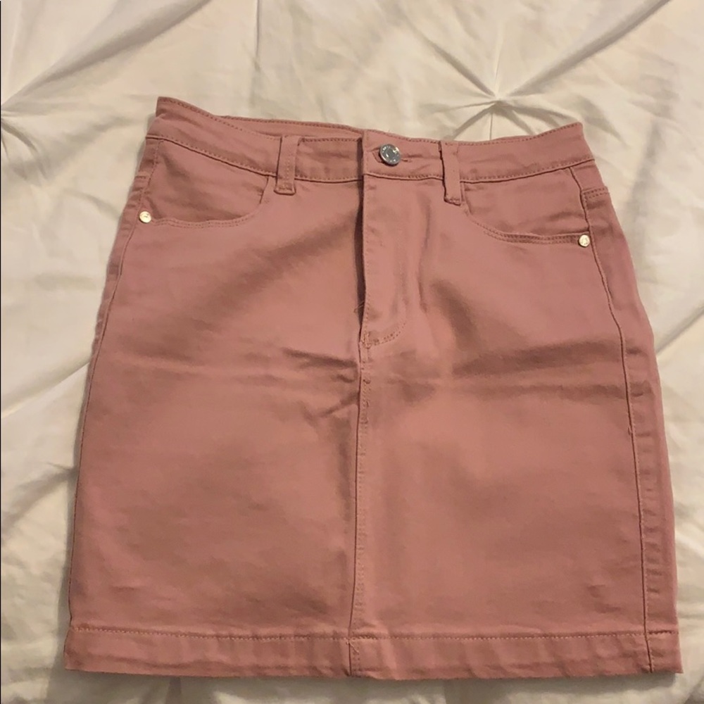 Pink jean skirt